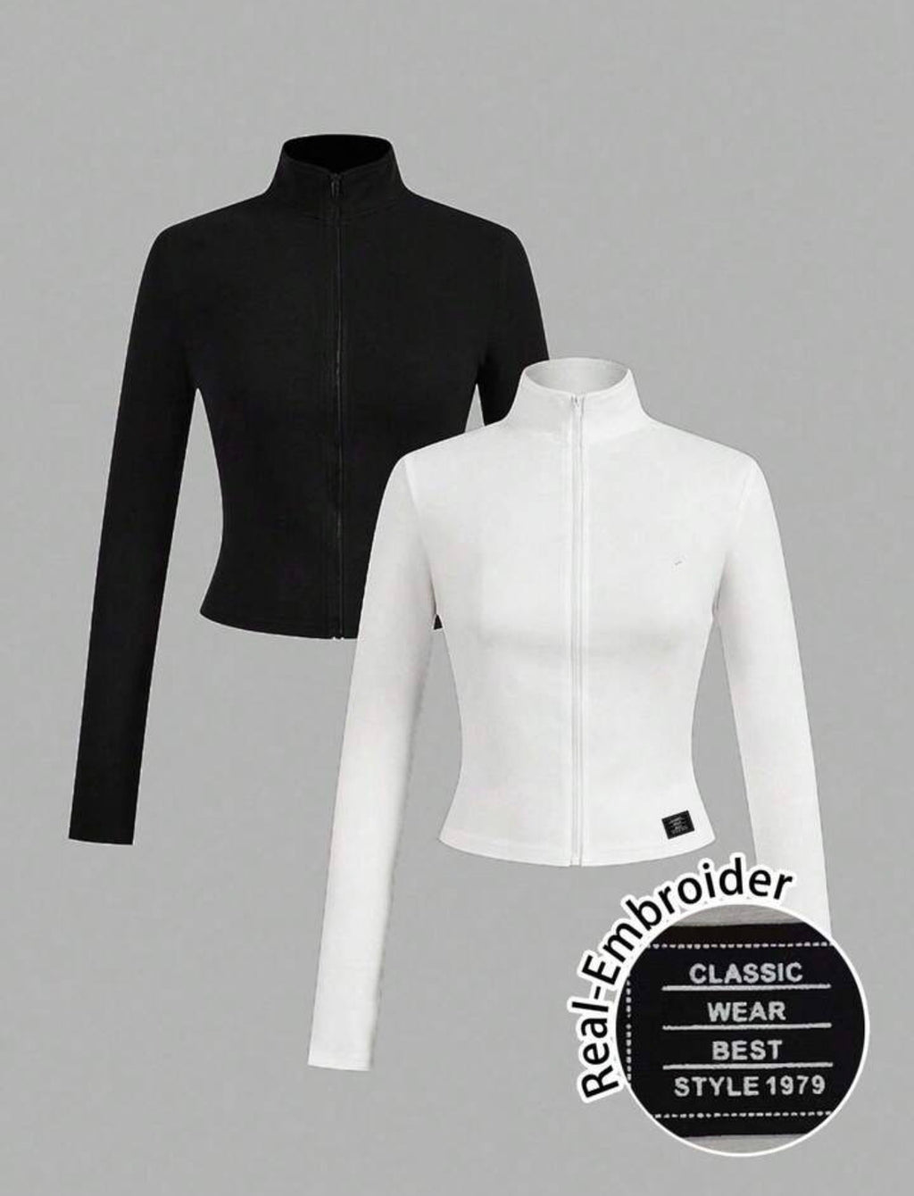 Chaqueta deportiva ajustada con cremallera