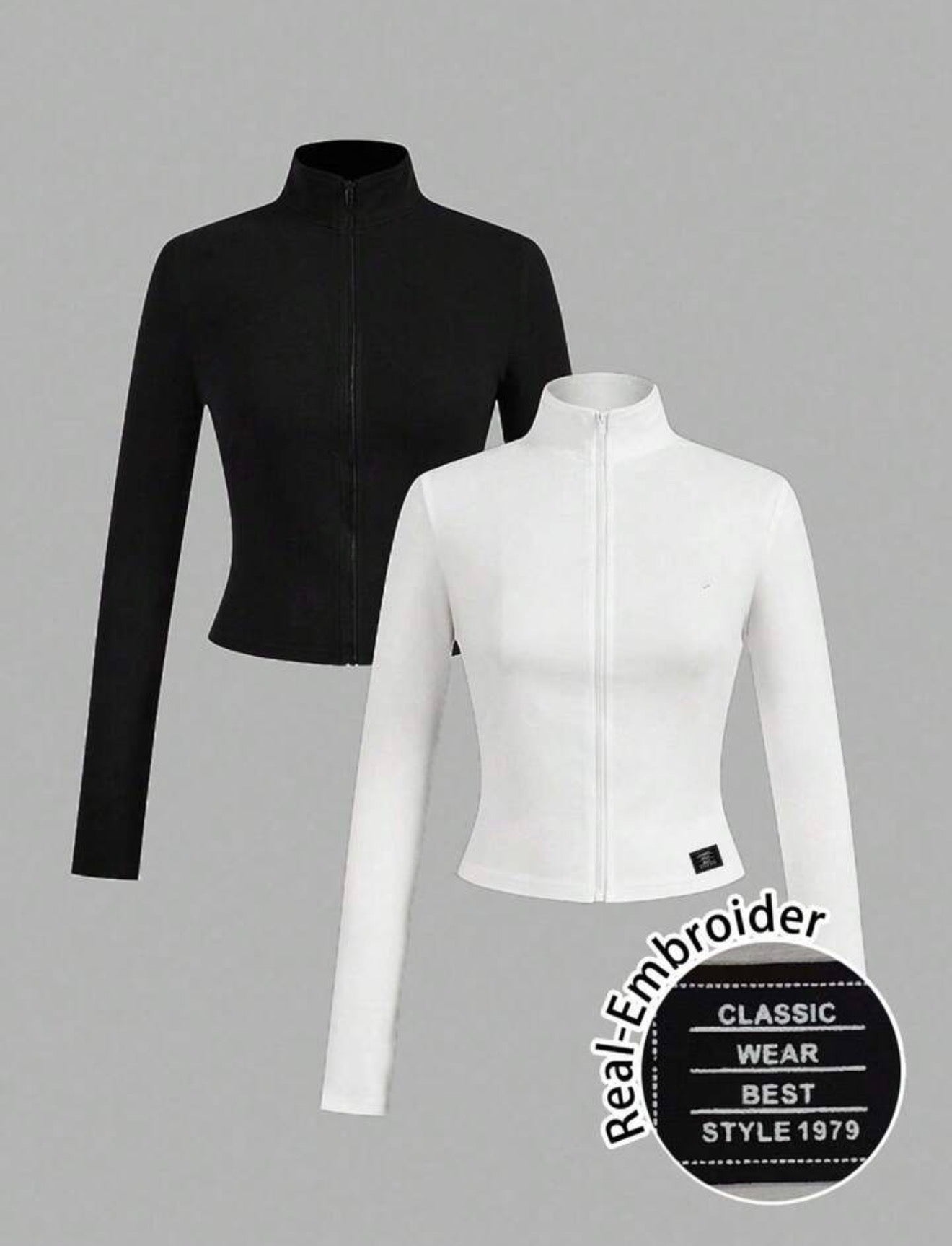 Chaqueta deportiva ajustada con cremallera