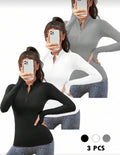 Trío de camisetas mangas largas deportivas